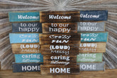 Balinese Hand Crafted Wooden WELCOME Sign - Nautical Colours