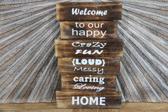 Balinese Hand Crafted Wooden WELCOME Sign - Nautical Colours