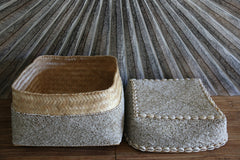 NEW Balinese Hand Crafted Woven & Hand Beaded Baskets - 5 Sizes - Bali Baskets