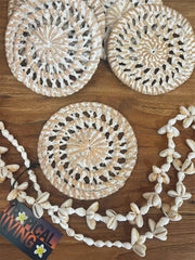 NEW Bali Woven Rattan Coasters - Balinese Coasters 1 Pce
