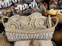 NEW Bali Woven Rattan Coasters - Balinese Coasters 1 Pce