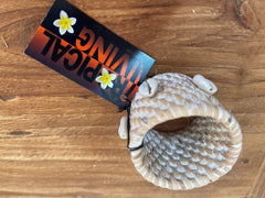 NEW Bali Woven Rattan Napkin Ring w/Shell Trim - Balinese Coasters 1 Pce