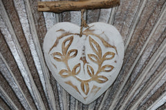 NEW Balinese Hand Crafted Wood Heart Hanger / Mobile - Love Heart Hanging Decor