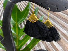 Bali Tassel Hook Earrings - Choose from 4 Colours in either Gold or Silver Trim