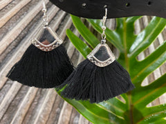 Bali Tassel Hook Earrings - Choose from 4 Colours in either Gold or Silver Trim
