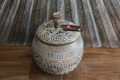 NEW Balinese Hand Carved Wooden Bowl with Lid - 3 colours available