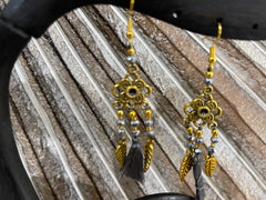 Peacock Feather Hook Earrings - Choose from 3 Colours - Peacock Earrings