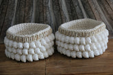 NEW Balinese Handmade Macrame Open Baskets encrusted with Shells