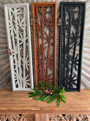 NEW Balinese Hand Carved Tropical/Bamboo Wall Panel 80x20cm