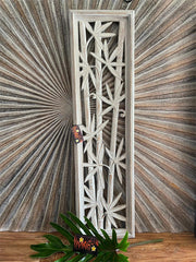 NEW Balinese Hand Carved Tropical/Bamboo Wall Panel 80x20cm