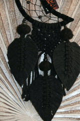 NEW Balinese Handmade Half Moon w/Leaf Dream Catcher - Bali Dream Catcher