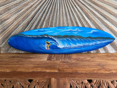 Bali Handmade Air Brushed Surfboard Wall Decor 80cm - Bali Surfer Surfboard Art