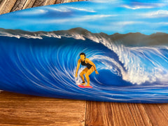 Bali Handmade Air Brushed Surfboard Wall Decor 80cm - Bali Surfer Surfboard Art