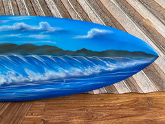 Bali Handmade Air Brushed Surfboard Wall Decor 80cm - Bali Surfer Surfboard Art
