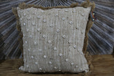 NEW Balinese Handmade Cushion Cover with Shell Trim - Bali Cushion