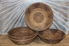 New Balinese Hand Woven Rattan Bowl / Open Basket GREAT Fruit Basket!!
