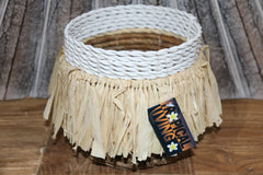 Balinese Hand Woven Open Basket w/Raffia Trim S - Bali Basket Great for Plants