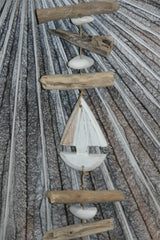 NEW Balinese Timber Sailing Boat / Driftwood Hanging Decor - Bali Nautical Art