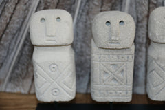 NEW Indonesian Hand Carved 5 Primitive Stone Sumba Statue on Stand - TIMOR ART