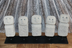 NEW Indonesian Hand Carved 5 Primitive Stone Sumba Statue on Stand - TIMOR ART