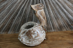 NEW Balinese Hand Crafted Coconut Pelican Pot - Bali Coconut Pelican Pot