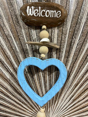 NEW Balinese Wooden Heart / Driftwood WELCOME Mobile / Hanger - Bali Mobile