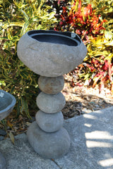 NEW Balinese Natural River Stone Bird Bath - Bali Riverstone Bird Bath