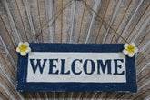 NEW Balinese Timber WELCOME Sign - Bali Frangipani WELCOME Sign