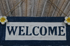 NEW Balinese Timber WELCOME Sign - Bali Frangipani WELCOME Sign