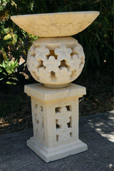 NEW Balinese Frangipani Style Bird Bath - Bali Garden Art - Bali Bird Bath M