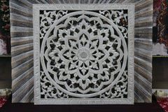 NEW Balinese Carved MDF/WOOD Framed MANDALA Wall Panel 70x70cm Stunning Wall Art
