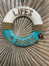 NEW Balinese Timber Life Buoy LEFE'S A BEACH Sign - Bali Beach Life Buoy