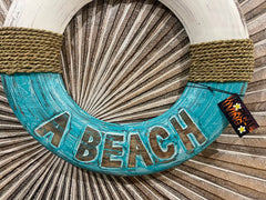 NEW Balinese Timber Life Buoy LEFE'S A BEACH Sign - Bali Beach Life Buoy