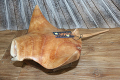 NEW Balinese Hand Carved & Crafted Suar Wood Manta Ray Sculpture - Bali Carving