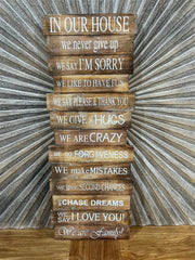 NEW Balinese Timber IN OUR HOUSE - FAMILY Sign