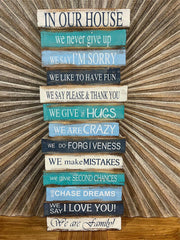 NEW Balinese Timber IN OUR HOUSE - FAMILY Sign