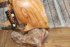 NEW Balinese Hand Carved & Crafted Suar Wood Fish Sculpture - Bali Wood Art