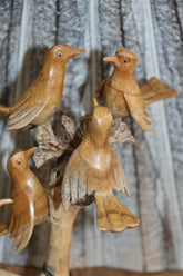 NEW Balinese Hand Carved & Crafted Suar Wood Bird Sculpture - Bali Bird Art