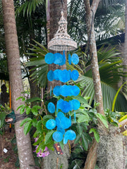 NEW Balinese Shell Top Capiz Shell Windchime / Mobile - Shell Decor Hanger