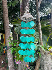 NEW Balinese Shell Top Capiz Shell Windchime / Mobile - Shell Decor Hanger