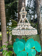 NEW Balinese Shell Top Capiz Shell Windchime / Mobile - Shell Decor Hanger