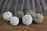 Hand Crafted Shell Decor Ball - Balinese Shell Home Decor - Boho Style Homewares