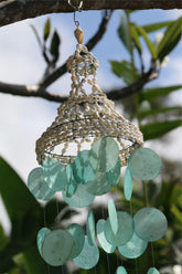 NEW Balinese Shell Top Capiz Shell Windchime / Mobile - Shell Decor Hanger