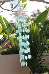 NEW Balinese Shell Top Capiz Shell Windchime / Mobile - Shell Decor Hanger