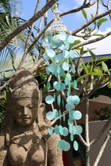 NEW Balinese Shell Top Capiz Shell Windchime / Mobile - Shell Decor Hanger