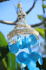 NEW Balinese Shell Top Capiz Shell Windchime / Mobile - Shell Decor Hanger