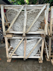 NEW Balinese Hand Carved & Crafted Paras Pot - Bali Feature Pot Carved Bali Pot