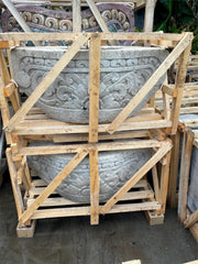 NEW Balinese Hand Carved & Crafted Paras Pot - Bali Feature Pot Carved Bali Pot