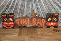 NEW Hand Crafted & Carved TIKI BAR Sign - Tropical Island Bali Bar Sign - 2 Mask