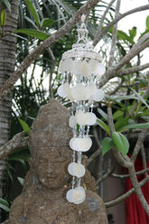 NEW Balinese Shell Top Capiz Shell Windchime / Mobile - Shell Decor Hanger